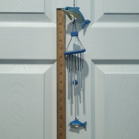 Blue Dolphin Acrylic Metal Hanging Wind Chimes - Picture 6 of 12